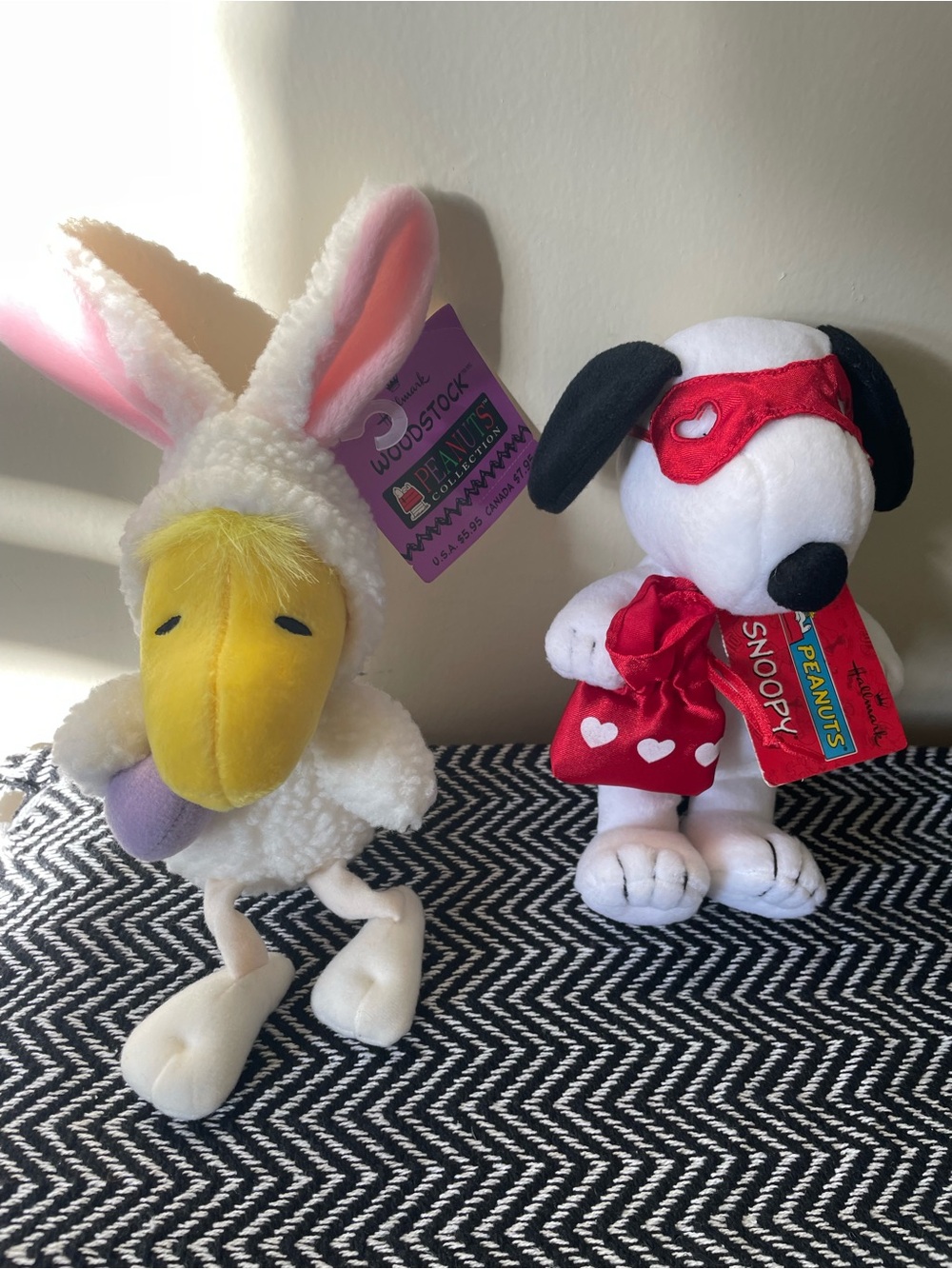 Vintage early 90’s Peanuts- Woodstock & SnoopyPlush Set